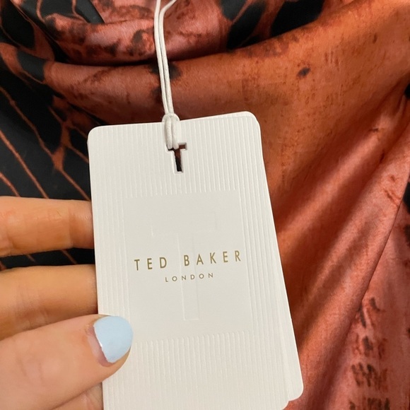 Ted Baker Miraeya snakeskin-print high-neck woven midi dress New with Tags! - Picture 4 of 8